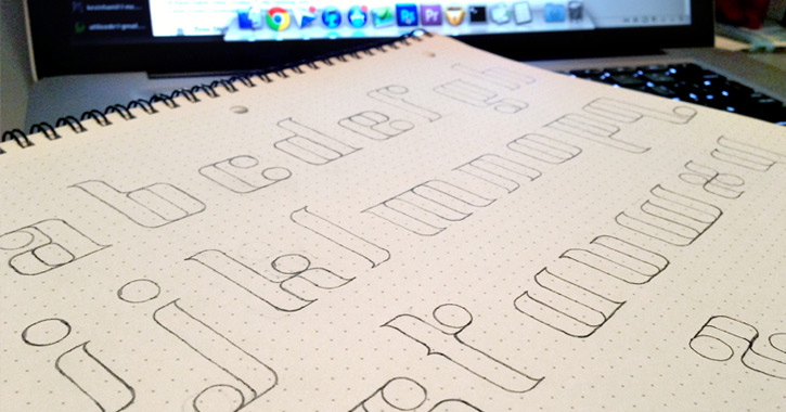 font lowercase sketching design