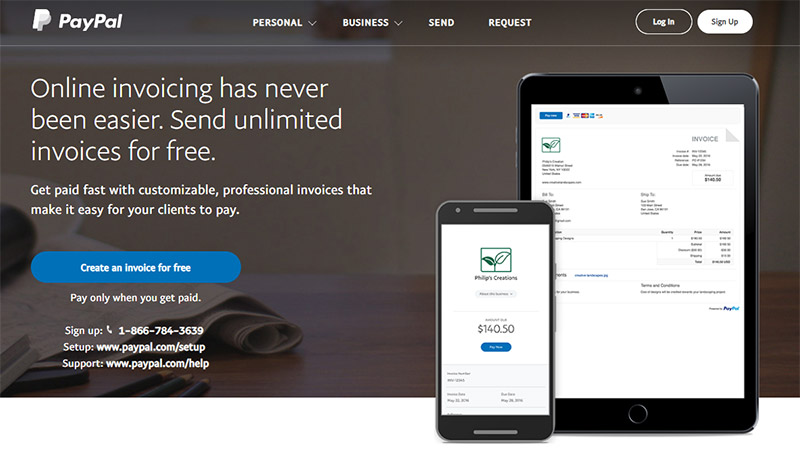 PayPal invoicing