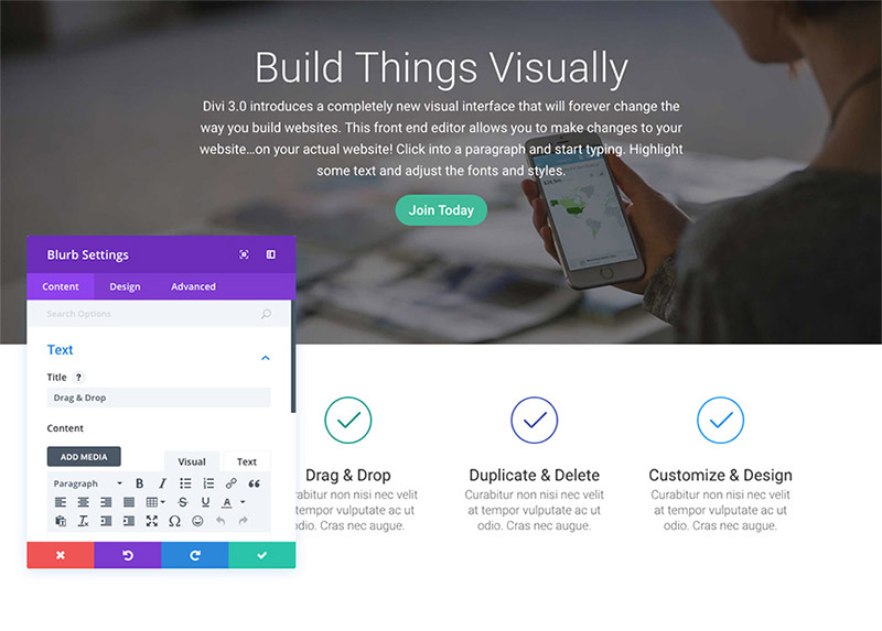 Divi Visual Builder