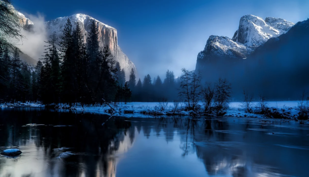 Winter Lake Reflection