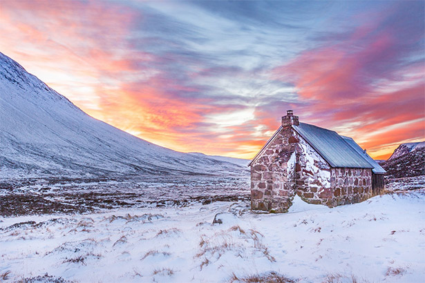 Stone House at Sunset