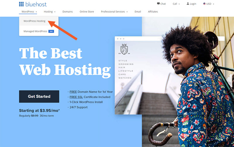 Start a blog with Bluehost