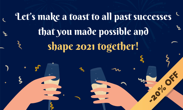 Let's make a toast to all past successes that you made possible and shape 2021 together - ModulesGarden