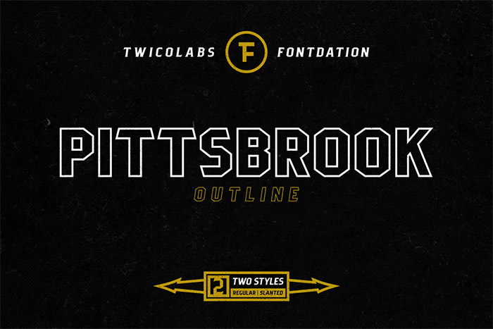 Pittsbrook Outline Font