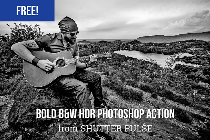 Preview of B&W HDR Photoshop Action