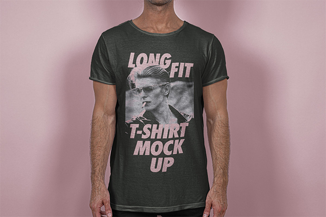 Men's Long Fit T-Shirt Mockup