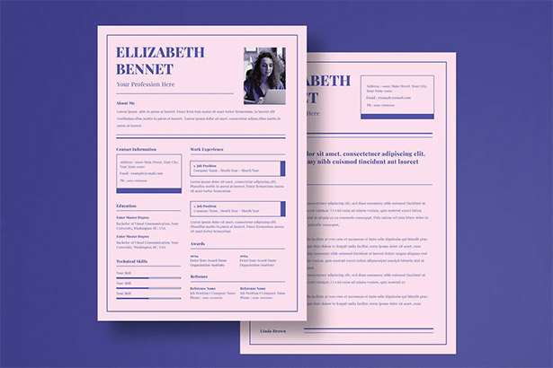 Pink Resume Template