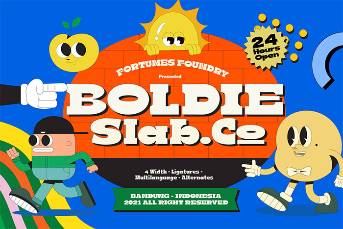 Boldie Slab 90s Fonts
